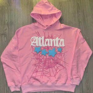 ✨ Atlanta Sp5der Hoodie Pink Blue Men’s Medium M Thick Streetwear Pullover